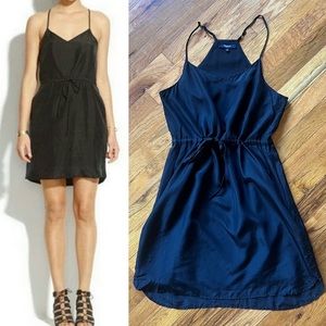 Madewell Daybreak silk drawstring black dress Size 2